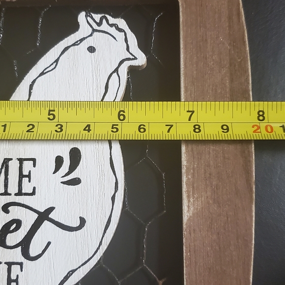 Home Sweet Home Wooden Plaque with Chicken and Chicken Wire - Picture 7 of 7
